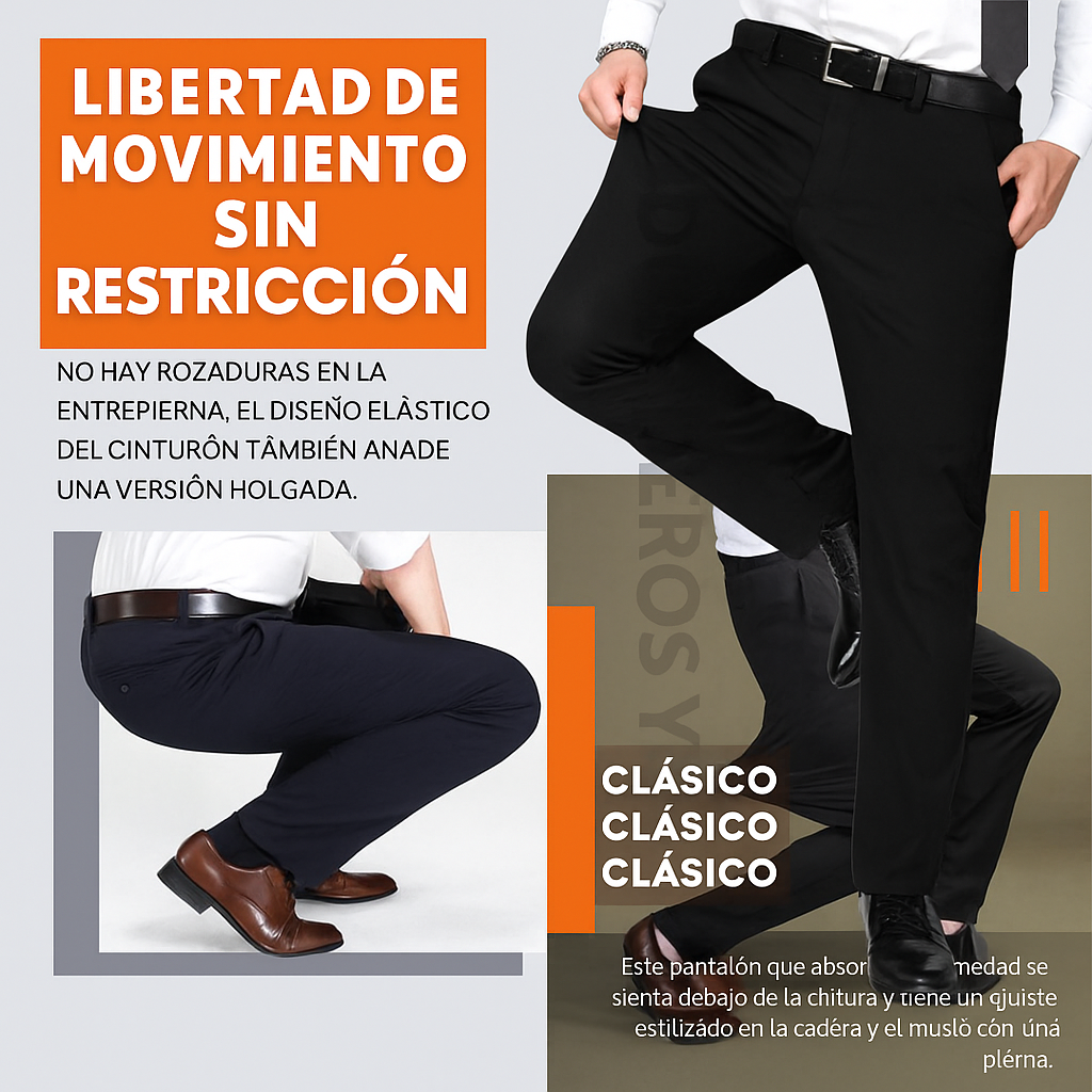 Stretch Men's😎Pantalon Clasico Elastico