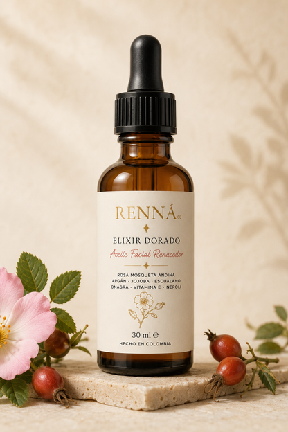 RENNÁ Elixir Dorado aceite facial mujer 45 años Colombia