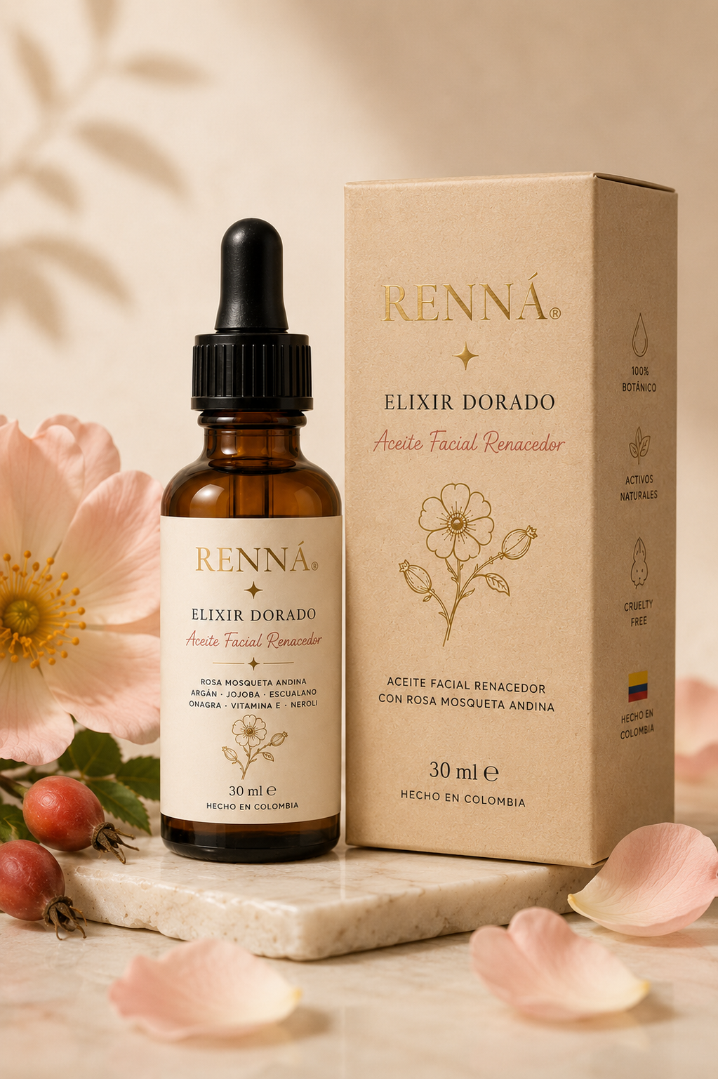 Elixir Dorado RENNÁ caja premium hecho en Colombia