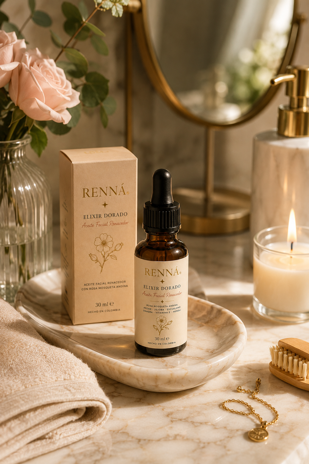 Aceite facial premium tocador ritual de belleza
