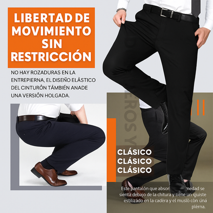 Stretch Men's😎Pantalon Clasico Elastico