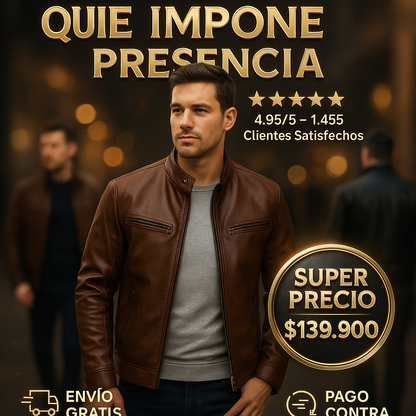 Chaqueta De Cuero Para Hombre