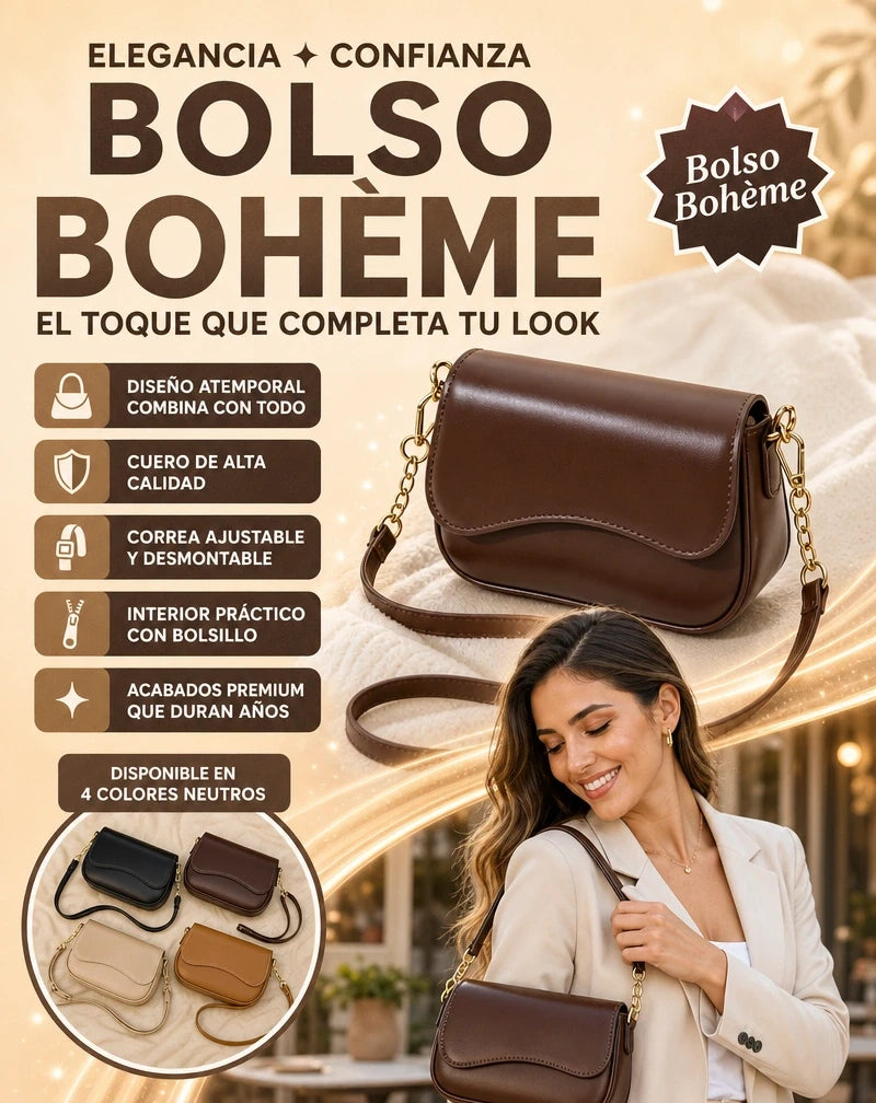 Bolso Bohème tipo "saddle bag"